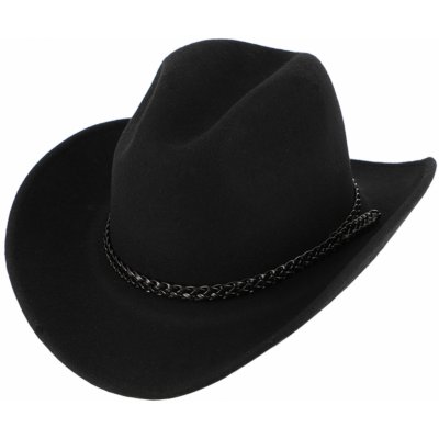 Fiebig Měkký klobouk ve stylu western tvárný tvarovatelná krempa s drátem po okraji a koženým řemínkem