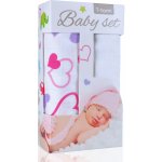 T-Tomi Baby set bambusová osuška hearts / srdíčka + bambusová osuška white / bílá 355 – Hledejceny.cz