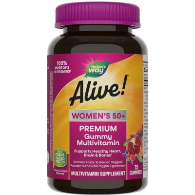 Natures Way Alive! Premium Women’s 50+ Gummy Multivitamin cherry & grape 75 želé – Hledejceny.cz