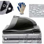 ShopJK KRYCÍ plachta STŘÍBRNO ČERNÁ 3X5 M 260G/M2 – Zboží Dáma