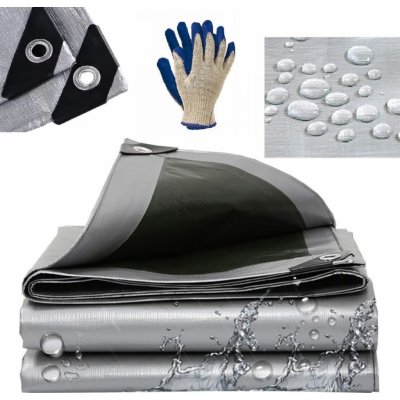 ShopJK KRYCÍ plachta STŘÍBRNO ČERNÁ 3X5 M 260G/M2 – Zboží Dáma