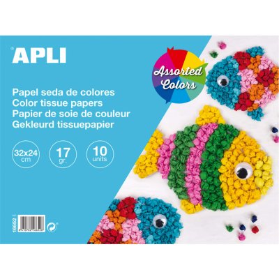 APLI hedvábný papír 32 x 24 cm blok 10 listů mix barev – Zboží Dáma