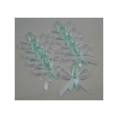 Bílo - mentolový svatební vývazek (malý) – Zboží Mobilmania