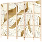 Fabulo dřevěný paraván 5-dílný Zlatá elegance 172 x 225 cm potisk na jedné straně paravánu – Zboží Dáma