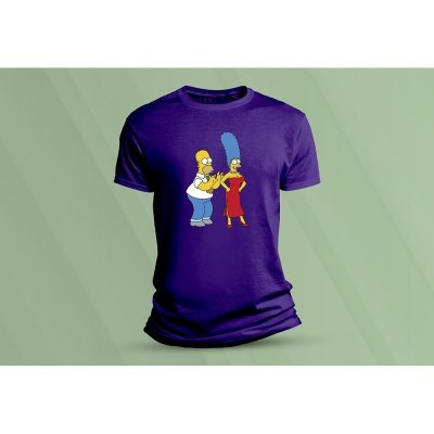 Sandratex dětské bavlněné tričko Homer a Marge Simpsonovi. purpurová – Hledejceny.cz
