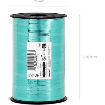 Vázací stuha na balónky tyrkysová metalická 225m – Zboží Dáma