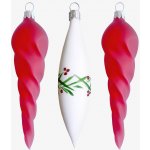 Koulier Preciosa Skleněné vánoční ozdoby s českým křišťálem Preciosa set Cesmina raketa 3 ks – Zboží Mobilmania