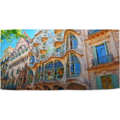 Sablio Ručník s potiskem Barcelona Gaudi Casa Batllo 2 50 x 100 cm