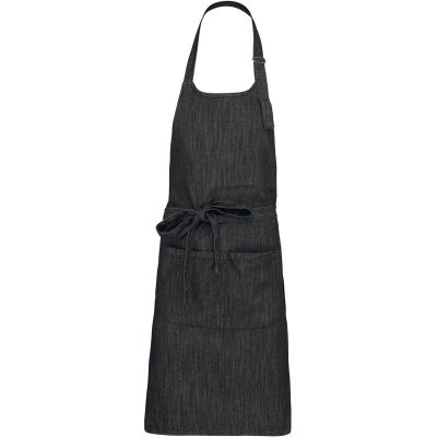 Kariban Zástěra Sommelier K890 s laclem COT20K890m0999-black denim Černá denim – Hledejceny.cz