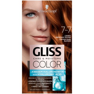 Schwarzkopf Gliss Color barva na vlasy Měděný Tmavě Plavý 7-7 – Zboží Mobilmania