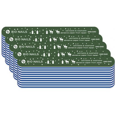 BIO nails Pilník profi 240/240 Vánoční rovný olivový 50 ks – Zboží Dáma