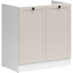JUNONA RAMKA dřezová skříňka 80 cm, bílá/kašmír – Sleviste.cz