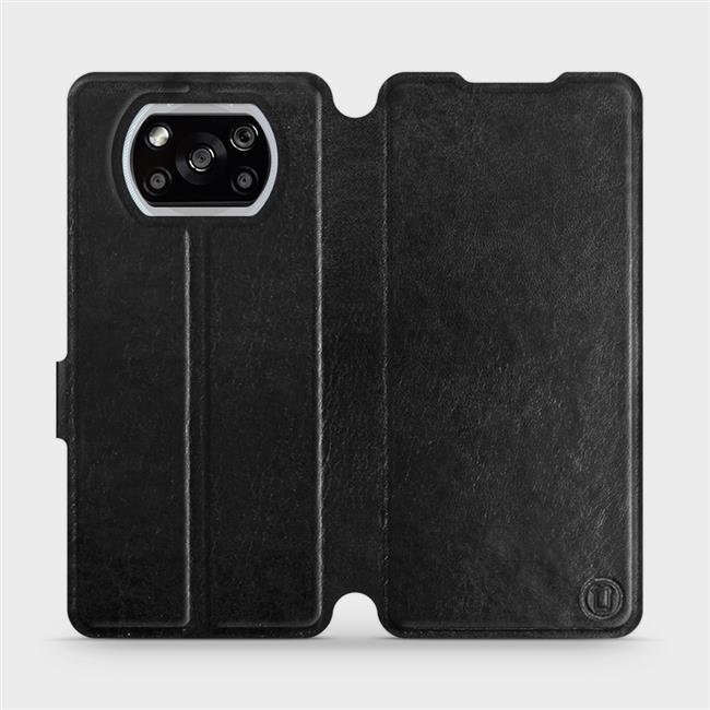 Pouzdro Mobiwear Parádní flip Xiaomi POCO X3 NFC v provedení C_BLS Black&Gray s šedým vnitřkem