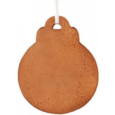 Clayre & Eef Hnědá vánoční závěsná dekorace perníková koule 8*2*10 cm – Zboží Mobilmania