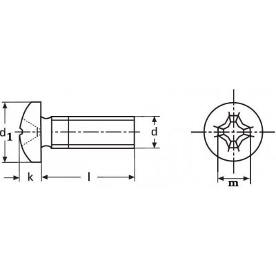 šroub M2.5x16 ZINEK 4.8 půlkulatá hlava křížová drážka PH DIN 7985 – Zboží Mobilmania