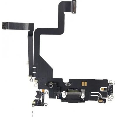 Apple iPhone 14 Pro - Nabíjecí Konektor + Flex Kabel (Space Black), Space Black – Hledejceny.cz