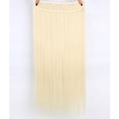 Vlasy clip in 130 g - světlé blond vlasové příčesky rovné 55 cm – Zboží Mobilmania