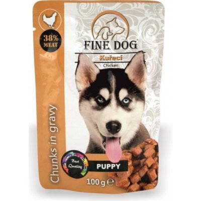 Fine Dog kapsička Puppy kuřecí v omáčce 100 g