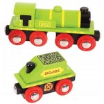 Bigjigs Zelená lokomotiva s tendrem – Sleviste.cz
