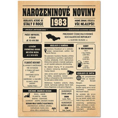 Narozeninové noviny 1983 - jednostranné – Zbozi.Blesk.cz