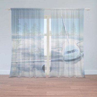 Sablio Záclony Letadlo v oblacích: 2ks 150x250cm – Hledejceny.cz