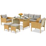 Garden Point polyratanový zahradní Bari s béžovými gobelíny GAP434 – Sleviste.cz