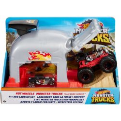 Mattel Hot Weels MONSTER TRUCKS ZÁVODNÍ HERNÍ SET 2 červený-Team Bone Shaker