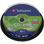 Verbatim CD-RW 700MB 12x, SERL, spindle, 10ks (43480) – Zboží Živě