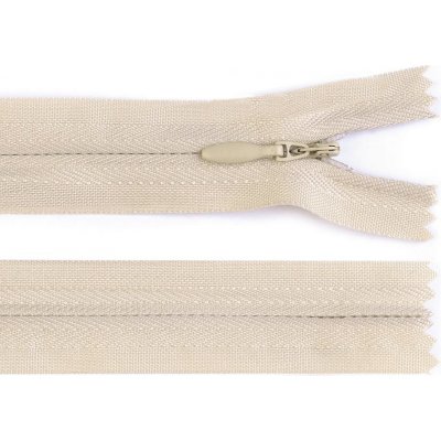 Zip skrytý nedělitelný 3 mm délka 20 cm, barva 148 červená – Zboží Mobilmania