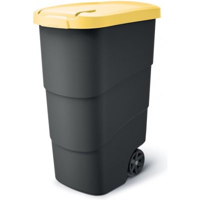 Prosperplast Wheeler Popelnice 90 l antracit se žlutým víkem – Zboží Dáma