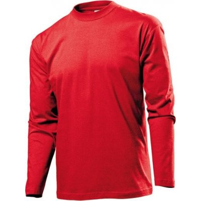 Pánské Oeko-Tex tričko Stedman s dlouhým rukávem 160g/m červená skarletová S240 – Zboží Mobilmania