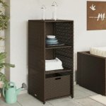 zahrada-XL Zahradní úložná skříň hnědá 50 x 55 x 115 cm polyratan – Zboží Mobilmania