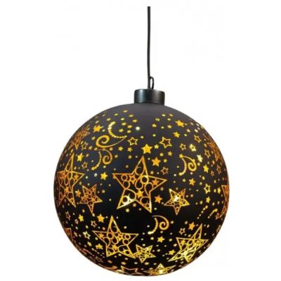 NIPEKO Dekor. koule LED 15cm černá bat.timer – Hledejceny.cz