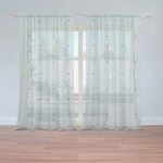Sablio Záclony Modré a bílé lístky: 2ks 150x250cm – Hledejceny.cz