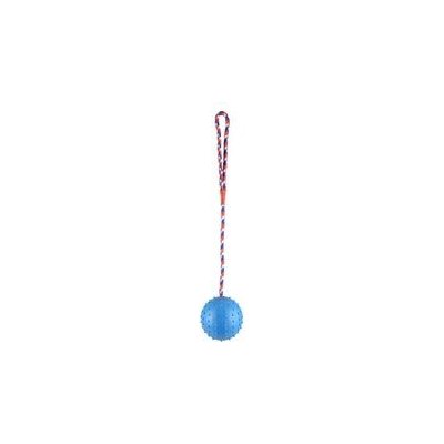 Karlie-Flamingo hračka pro psa míč s rolničkou průměr 7 cm na šňůře 30 cm
