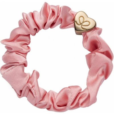 By Eloise London Gold Heart Silk Scrunchie barva Rose Tan – Zboží Mobilmania