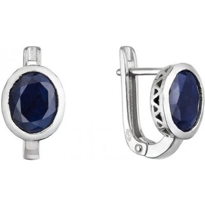 Evolution Group - Pavona Stříbrné náušnice s pravým safírem 11493.3 dark sapphire – Sleviste.cz