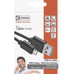 Emos SM7007BL USB 2.0 A/M - micro B/M, 0,2m, černý – Hledejceny.cz