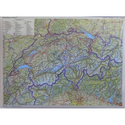 Freytag & Berndt Švýcarsko - nástěnná mapa 115 x 80 cm Varianta: bez rámu v tubusu, Provedení: laminovaná mapa v lištách – Zbozi.Blesk.cz