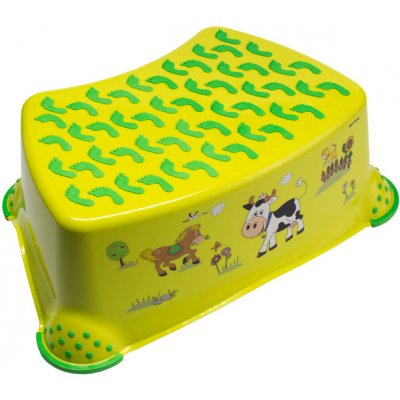 Dětský taburet ve světle zelené barvě s motivem Funny Farm - 40x28x14 cm – Zboží Mobilmania