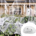 TUZHE Halloweenská pavučinová dekorace 200g, hororová halloweenská dekorace pro venkovní i vnitřní – Hledejceny.cz