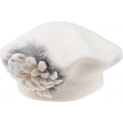 Finora pletený baret bílá – Zboží Mobilmania
