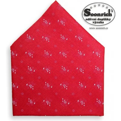 Soonrich šátek červený krojový květovaný vzor bsp317 – Sleviste.cz
