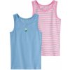 Dětské spodní prádlo Lupilu dívčí košilka s BIO bavlnou modrá/růžová/pruhovaná