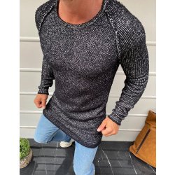 Basic pánský svetr s raglánovými rukávy wx1583 tmavě šedý