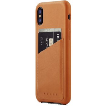 Pouzdro Mujjo kožené peněženkové celotělové iPhone XS/X hnědé