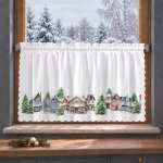 Dekorační krátká vánoční vitrážová záclona do kuchyně ZIMA 100x60 cm MyBestHome – Hledejceny.cz