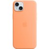 Pouzdro a kryt na mobilní telefon Apple AppleMix Originální Apple iPhone 15 Plus - MagSafe - silikonový - sorbetově oranžové