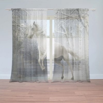 Sablio Záclony Bílý kůň: 2ks 150x250cm – Hledejceny.cz
