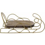Clayre & Eef Zlaté kovové sáňky s dřevěnou deskou - 26*13*12 cm – Hledejceny.cz